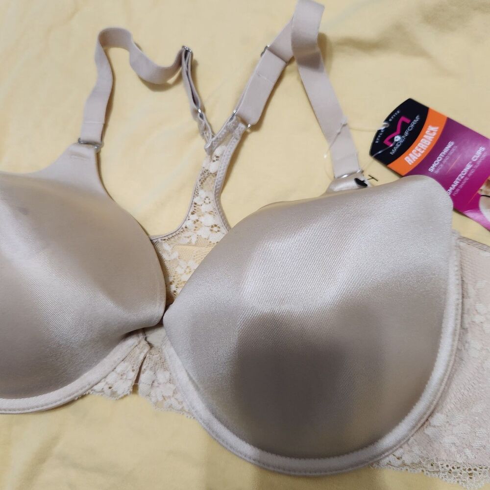 Maidenform Bra Size 38DD Beige Smoothing Back And Sides